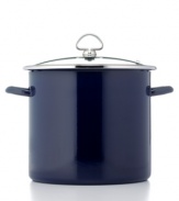 A popular addition to any bustling kitchen, the heavy-duty nonstick interior and carbon steel construction lend an undeniable strength and efficiency to this powerhouse piece. The attractive cobalt enamel exterior makes prep to presentation a breeze.