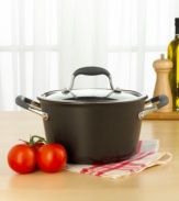 In perfect shape, this spacious sauce pot heats delicious homemade soup and chili quickly and evenly to tongue-tingling levels of tastiness. Dupont's Autograph® 2 coating, surpassing all other nonstick formulas for effectiveness and durability. Lifetime limited warranty.