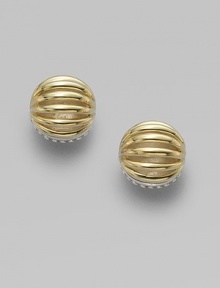 From the Interlude Collection. Beautifully, ridged 18k gold ball studs accented with sterling silver beading. 18k goldSterling silver Size, about .15Post backImported 