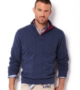 Classic, sophisticated, and stylish is this pullover sweater by Nautica.