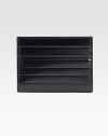 A slim-line case is elegantly crafted in pleated, mirrored leather. Four card slots4W X 3HMade in Italy