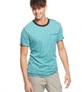 Don't slack on casual style. This roll tab t-shirt from Bar III keeps your look fresh.