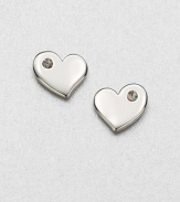 Be sweetheart in this stone accented heart design. Glass stoneSilvertone-plated brassSize, about .5Post backImported 