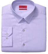 Freshen up your wardrobe of white and blue dress shirts with this Alfani fitted style in a cool plum.