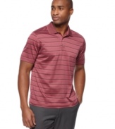 Casual gets an upgrade with this sharp striped polo shirt from Tasso Elba.