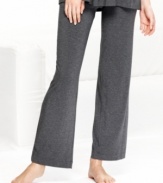 Relax in the comfy stretchiness of DKNY's long pajama pants.