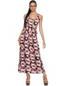 A cutout back adds eye-catching appeal to this Bar III printed maxi dress -- perfect for easy day-to-night spring style!