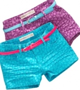 Update her warm-weather gear with these bright heart-printed shorts from Epic Threads.