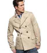 Class up your casual look with this double-breasted trench from INC International Concepts.