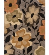 A series of modern florals appear in earthy hues upon this chic Palermo area rug from Sphinx. Woven of durable, long nylon fibers that also offer a soft hand, it serves to enliven any space with a rich, luxurious color palette.