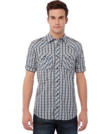 Keep it casual. This shirt from Buffalo David Bitton rocks your weekend with a downtown vibe.