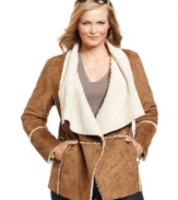 Stay chic in the cold with MICHAEL Michael Kors' plus size faux shearling coat-- it's a must-get for the season!