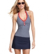 Feminine and flattering, this Nautica skirted swim bottom can be mixed and matched with various tops!