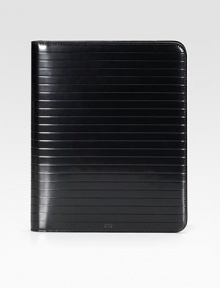 A singular companion to your iPad 2, beautifully crafted in pleated, mirrored leather equipped to securely hold your device. Debossed logo detailMirrored leather8W X 10HMade in Italy