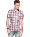 From the farm to the city, this plaid shirt from Vintage Red adds to you casual style.