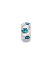 With cool, crisp teal accents that resemble the Mediterranean, this bead features teal cubic zirconia accents set in sterling silver. Donatella is a playful collection of charm bracelets and necklaces that can be personalized to suit your style! Available exclusively at Macy's.