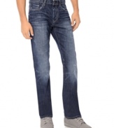 You are what you wear and you wear these rock star straight leg jeans by Buffalo David Bitton.