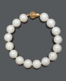 Polish your look perfectly with pearls! Bracelet features cultured freshwater pearls (11-13 mm) with a 14k gold clasp. Approximate length: 8 inches.