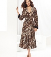 Wrap yourself in the elegance of Style&co.'s Slinky Knit long robe. It features two pockets with both an inner and outside tie.