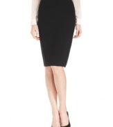 Inspired by tuxedo styling and featuring piping at the sides, this Jones New York skirt is a dressed up classic.