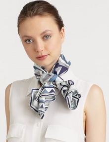 Luxe silk is adorned with an abstract signature print.Silk36 X 36Dry cleanMade in Italy