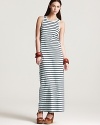 Sail the high style seas in this nautical striped Theory maxi dress, perfect for oceanic adventures and marina dates alike.