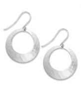 A touch of silver. Giani Bernini's pretty and petite open circle earrings feature a unique hammered surface in sterling silver. Approximate drop: 1 inch.