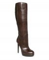 Simply sexy. The Stephena boots by Jessica Simpson forego bells and whistles in favor of nothing more than smooth, rich leather on a leg-lengthening stiletto heel.