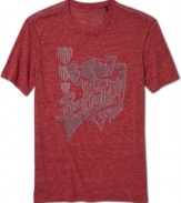 Re-energize your casual style with a vintage touch in this heathered graphic t-shirt from Buffalo David Bitton.