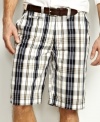 These plaid shorts from Nautica will anchor your look in preppy summer style.