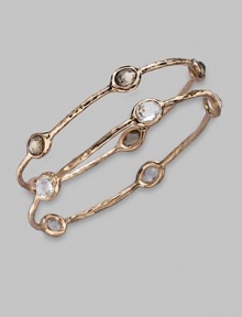 Five faceted ovals of shimmering clear quartz sit within a hammered bangle of 18k gold and sterling silver with a glowing finish of 18k rose goldplating. Clear quartz An alloy of 18K gold and sterling silver plated with 18K rose gold Diameter, about 2¾ Imported Please note: Bracelets sold separately.