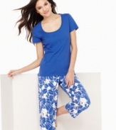 This scoop neck and comfy capri pants set by Nautica is perfect for those lazy Saturday mornings.