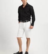 Crisp, cool and perfectly tailored in lightweight linen.Flat-front styleInseam, about 10LinenHand washImported