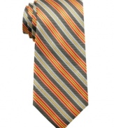 Give your stripes an energy shot. This Ben Sherman tie is an amped up palette for the office.