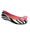 Zebra stripes and a feminine elastic bow? Yes. Please. Replace your basic black flats with the Fablolae by Isaac Mizrahi New York every once in a while for a look that's full of fun texture and color.