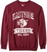 Rev up the tiger in you with this sporty medium weight pullover sweatshirt by Public Universe.