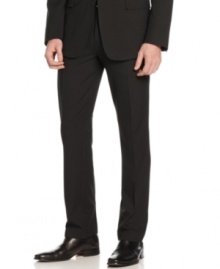 Elevate your look with these herringbone dress pants from Calvin Klein.