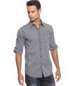 This INC International Concepts shirt gives your button-down collection a stylish boost.