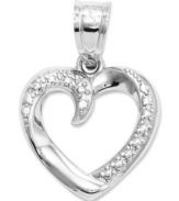 Say it from the heart. This pretty, polished heart charm makes the perfect gift for a loved one. Crafted in 14k white gold. Chain not included. Approximate length: 9/10 inch. Approximate width: 3/5 inch.