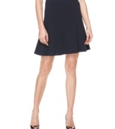 A classic silhouette, this solid Calvin Klein A-line skirt is a versatile wardrobe staple -- dress it up or dress it down!