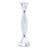 Candleholder with fully faceted clear crystal top and base element. Middle part filled with clear crystal chatons.