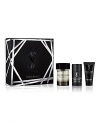 Experience La Nuit de L'homme with this Gift Set which includes a 3.3 oz. Eau de Toilette, 2.6 oz. Deodorant and 1.7 oz. After Shave Balm.