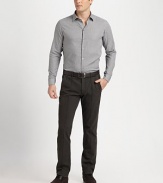 Handsomely striped for a contemporary cool feel, tailored in smooth cotton.Button-frontCottonDry cleanImported