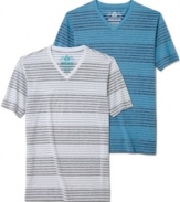 You know cool style. You've earned those stripes. This v-neck t-shirt from American Rag raises your casual game.