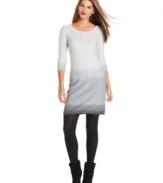 Spense's petite sweater dress features metallic accents and a charming ombre effect -- perfect for the holiday season!