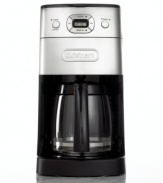 Back to the grind! By grinding whole beans before each brew, this 10-cup unit creates an aromatic result that rivals your favorite cafe. Fully programmable up to 24 hours in advance with a charcoal water filter that ensures a clean, fresh coffee taste. Three-year limited warranty. Model DGB-625BC.