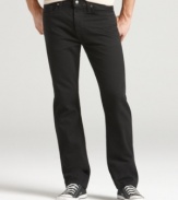 Sometimes you get tired of singing the blues. Switch it up in straight-leg black jeans from Tommy Hilfiger.