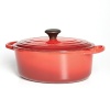 For nearly a century, Le Creuset has handcrafted enameled cast iron cookware of superlative quality, durability and versatility. Designed specifically to enhance the slow-cooking process by evenly distributing heat and locking in the optimal amount of moisture, the Signature Collection oval French Oven blends the best of the past with the latest innovations for comfort and functionality.