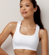 Barely There offers a truly comfortable sports bra for your active lifestyle. The CustomFlex Fit wireless bra features a racerback and special comfort band. Style #4076