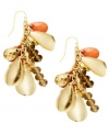 Feel the summer-time vibe in sunset-inspired hues. INC International Concepts' chic drop earrings feature plastic coral beads and glass rondelles in a teardrop shape. Set in mixed metal. Approximate drop: 2-1/2 inches.